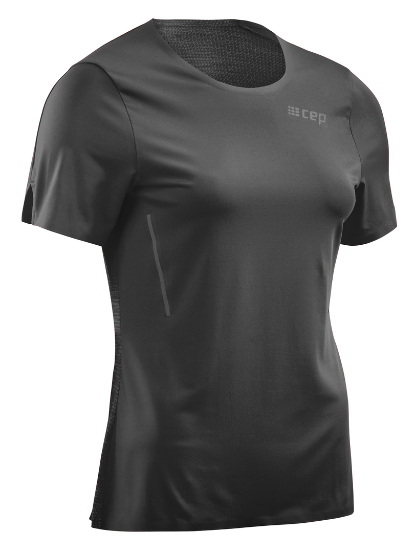 CEP dámské běžecké tričko s krátkým rukávem - černé L
