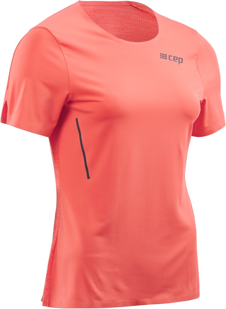 CEP dámské běžecké tričko s krátkým rukávem - korálové XS