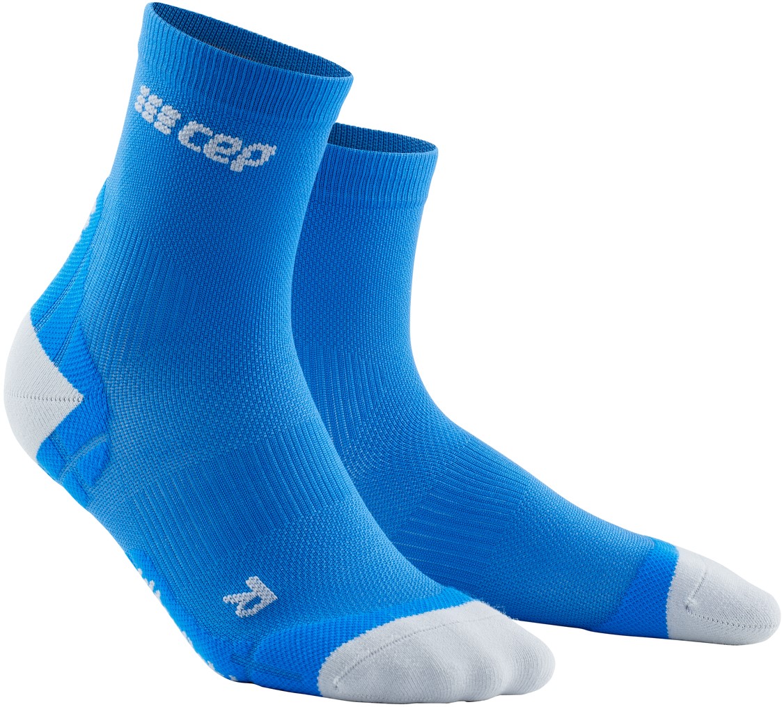 CEP dámské krátké běžecké kompresní ponožky ULTRALIGHT - elektrická modř / světle šedá II (EUR 34-37)