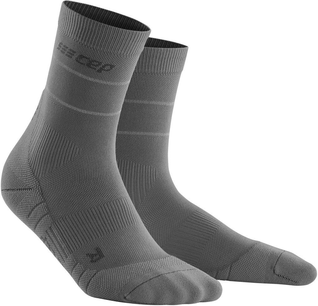 CEP pánské běžecké kompresní ponožky REFLECTIVE - šedá III (20,5-23 cm obvod kotníku)
