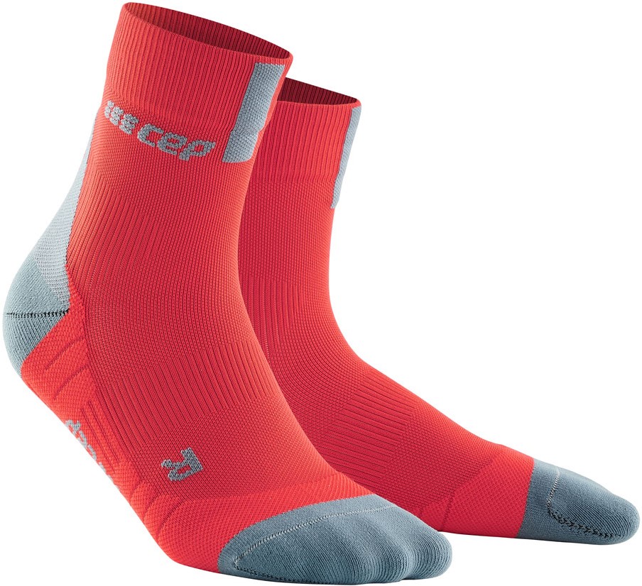 CEP pánské krátké běžecké kompresní ponožky 3.0 - lávová / šedá V (EUR 45-48+)