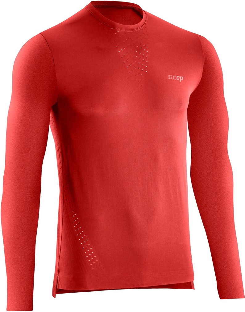 CEP pánské běžecké tričko ULTRALIGHT s dlouhým rukávem - lávové L