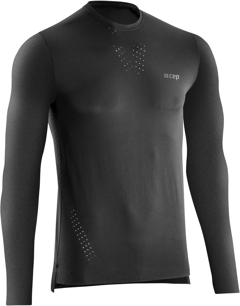 CEP pánské běžecké tričko ULTRALIGHT s dlouhým rukávem - černé L
