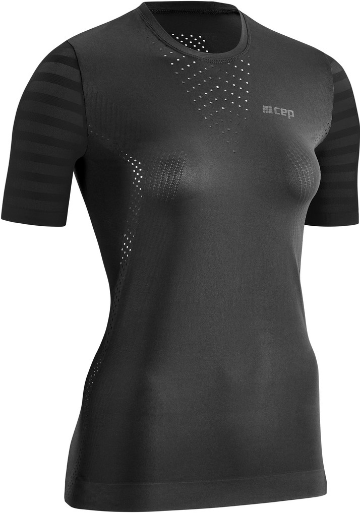CEP dámské běžecké tričko ULTRALIGHT s krátkým rukávem - černé XS