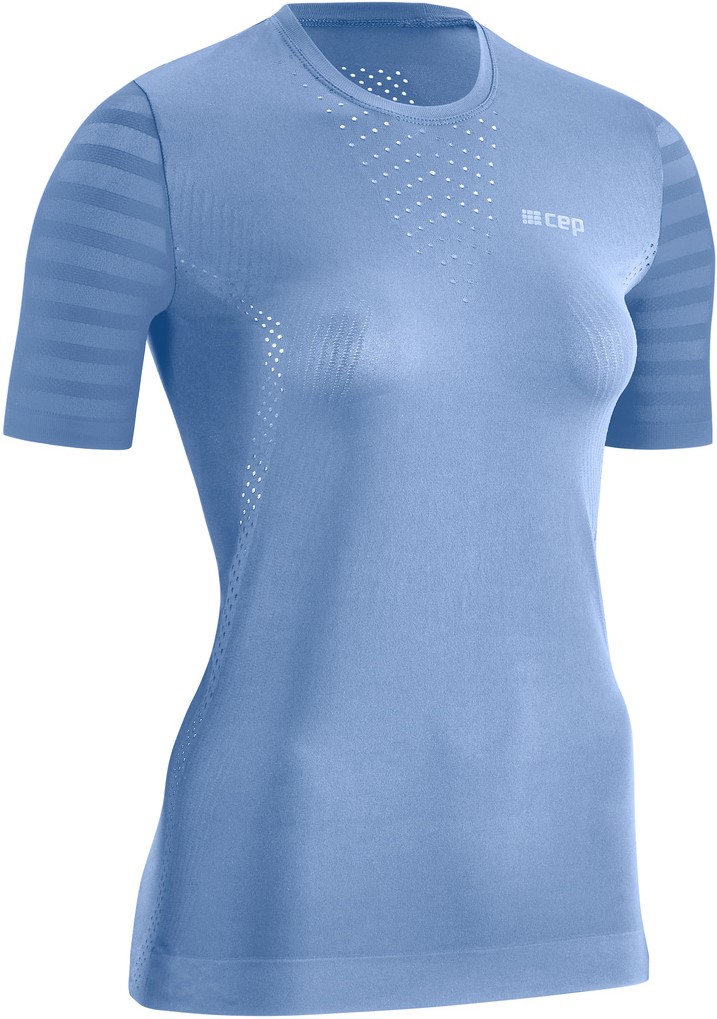 CEP dámské běžecké tričko ULTRALIGHT s krátkým rukávem - nebesky modrá M