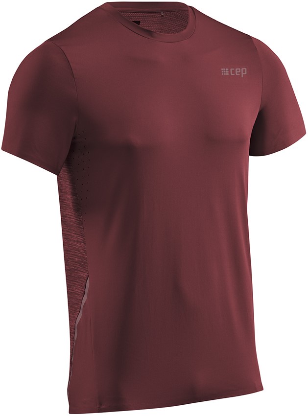 CEP pánské běžecké tričko s krátkým rukávem - dark red M
