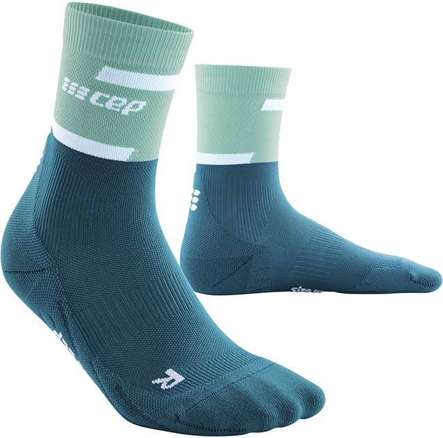 CEP pánské běžecké kompresní vysoké ponožky 4.0 - ocean / petrol III (Vel. chodidla 39-42)