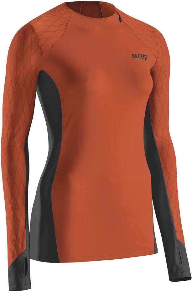 Běžecké tričko COLD WEATHER - dark orange / black M
