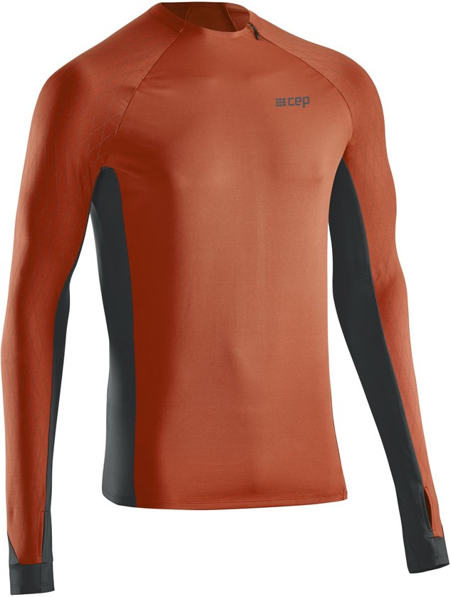 Běžecké tričko COLD WEATHER - dark orange / black L