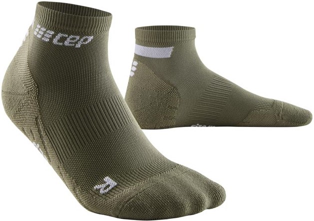 CEP dámské kotníkové běžecké kompresní ponožky 4.0 - olive IV (Vel. chodidla 40-43)