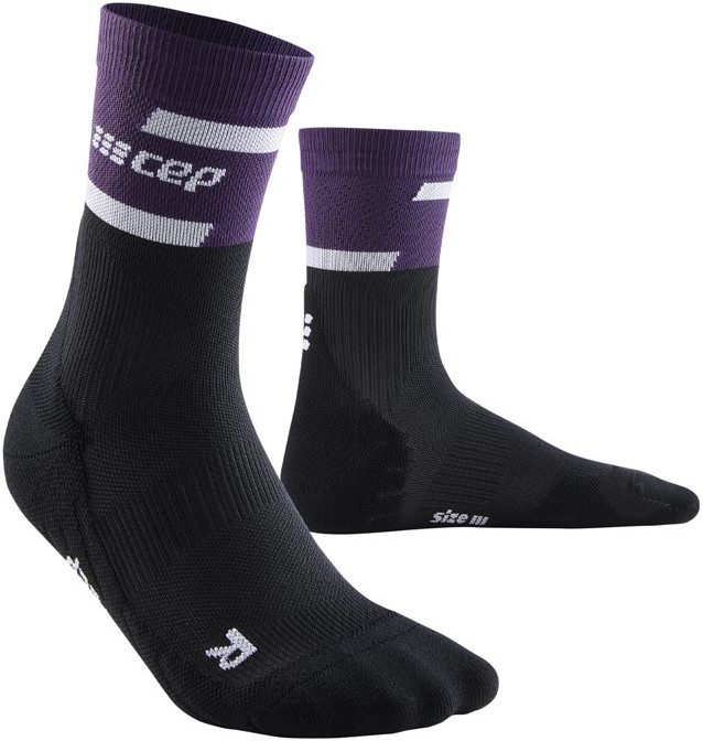 CEP dámské běžecké kompresní vysoké ponožky 4.0 - violet / black II (Vel. chodidla 34-37)