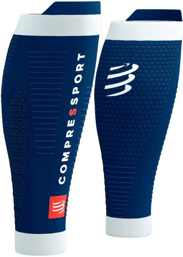 Kompresní lýtkové návleky Compressport R2 3.0 - BLUE/WHITE T2 (34-38 cm obvod lýtka)