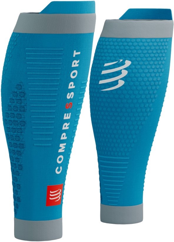 Kompresní lýtkové návleky Compressport R2 3.0 - modrá T4 (42-46 cm obvod lýtka)