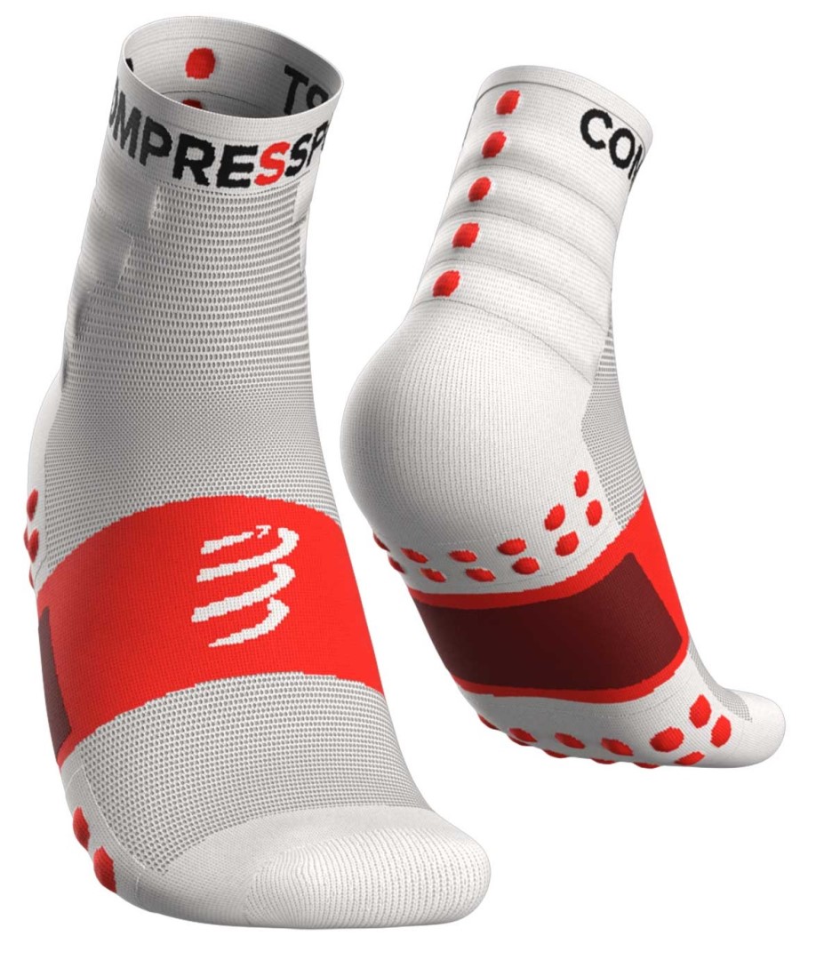 Běžecké kompresní ponožky Compressport Training Socks 2 páry - WHITE EU 35-38