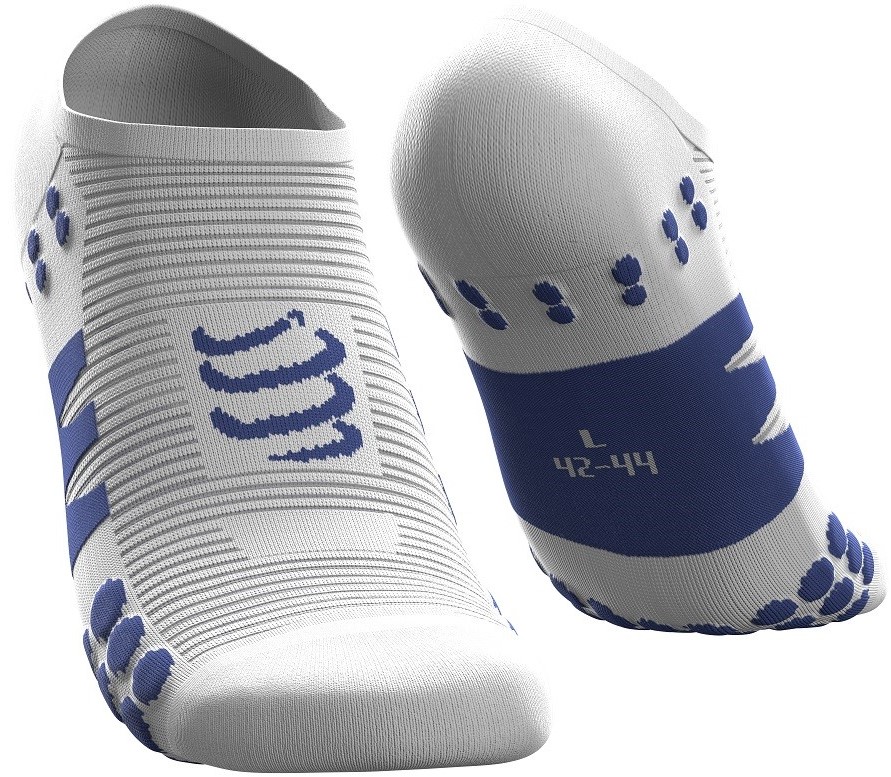Kompresní ponožky Compressport No Show Socks - WHITE/BLUE T1