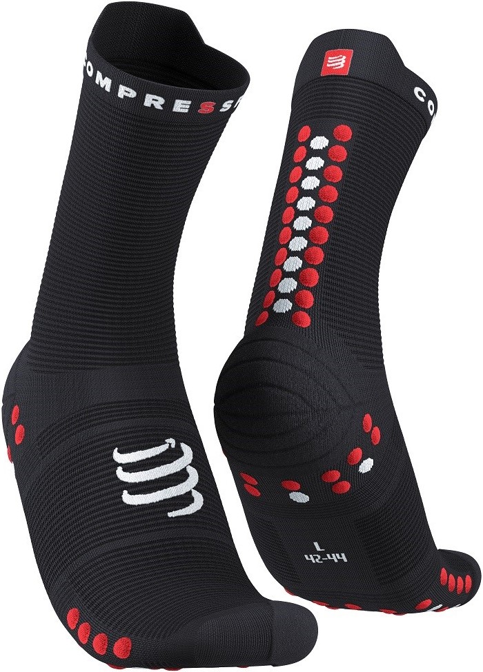 Běžecké kompresní ponožky Compressport Pro Racing Socks v4.0 Run High - BLACK/RED EU 39-41