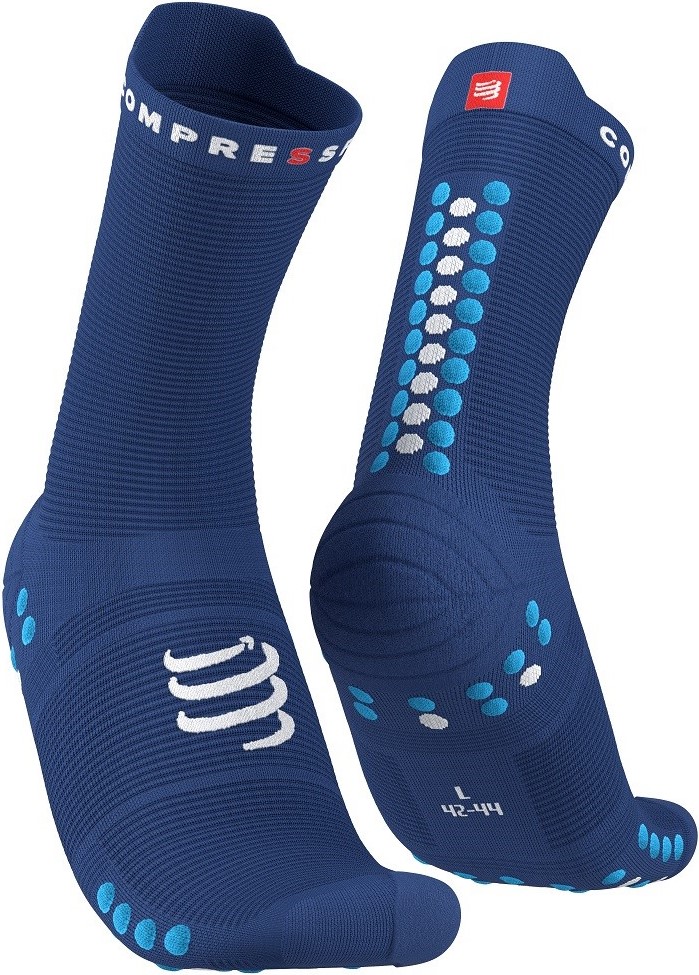 Běžecké kompresní ponožky Compressport Pro Racing Socks v4.0 Run High - SODALITE/FLUO BLUE EU 35-38