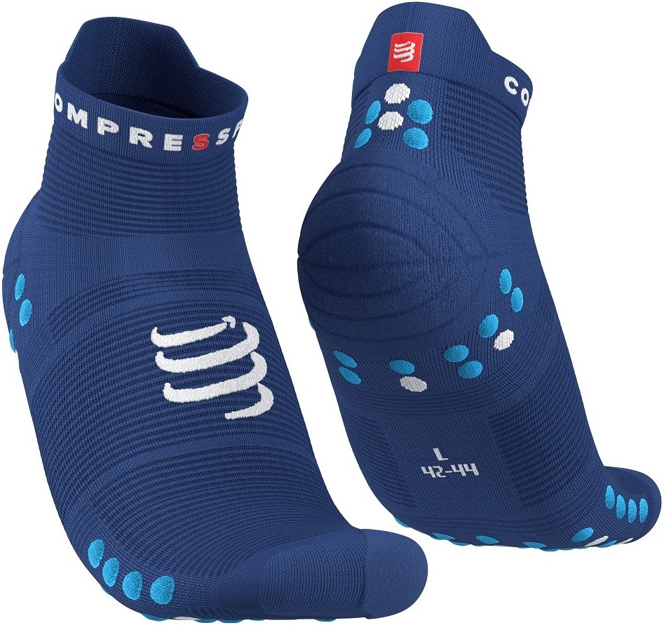 Běžecké kompresní ponožky Compressport Pro Racing Socks v4.0 Run Low - SODALITE/FLUO BLUE EU 39-41