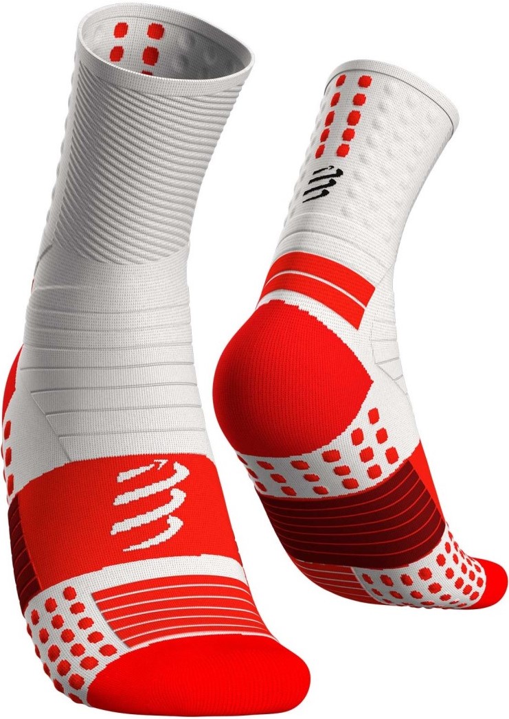 Běžecké kompresní ponožky Compressport Pro Marathon Socks - WHITE T2