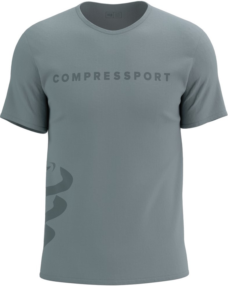 Běžecké tričko Compressport Logo SS Tshirt M - ALLOY/STEEL GRAY S