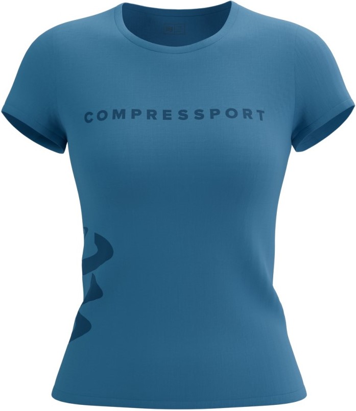 Běžecké tričko Compressport Logo SS Tshirt W - PACIFIC COAST/ESTATE BLUE S