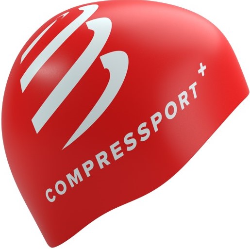 Plavecká čepice Compressport Swim Cap - RED/WHITE