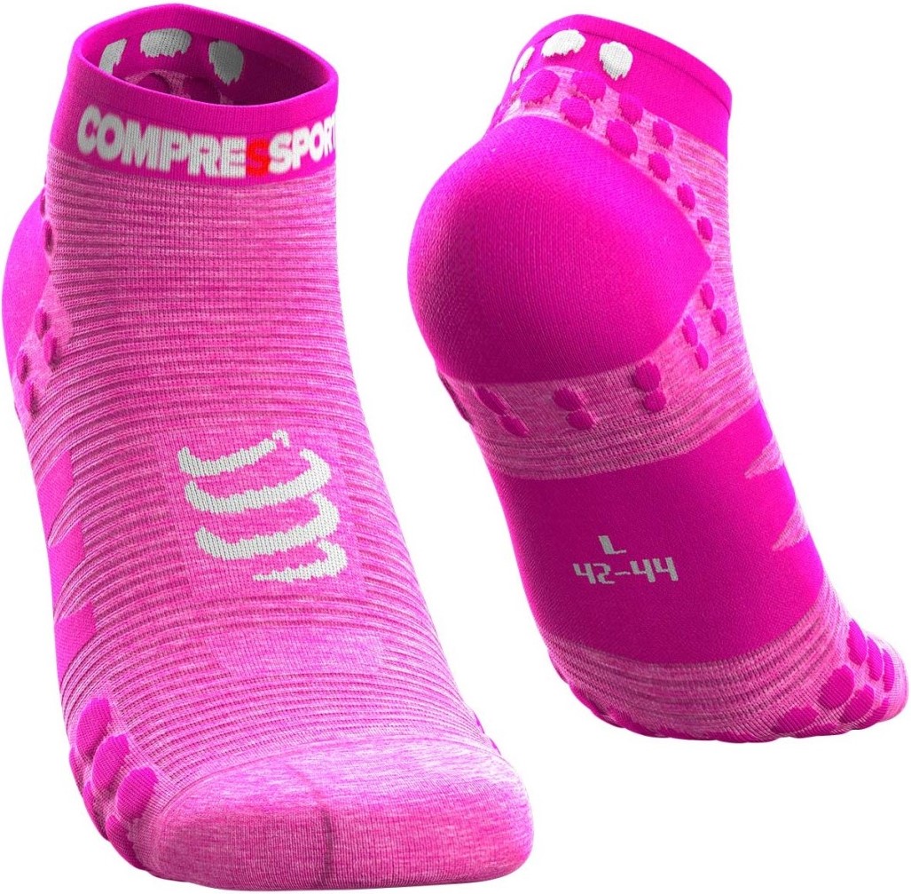 Běžecké kompresní ponožky Compressport PRO RACING SOCKS V3.0 RUN LOW - PINK MELANGE EU 42-44