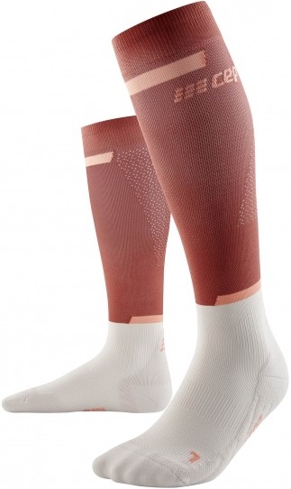 CEP dámské běžecké kompresní podkolenky 4.0 - red / off white III (32-38 cm obvod lýtka)