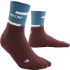The Run Socks Mid Cut petrol darkred WP2C9R WP3C9R front