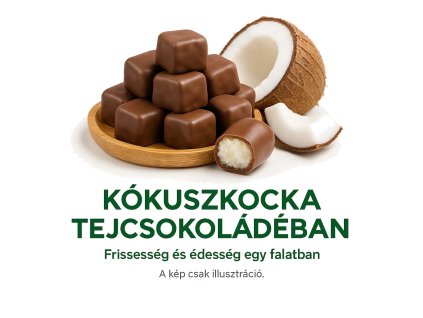 Kókusz Kocka Tejcsokoládéban