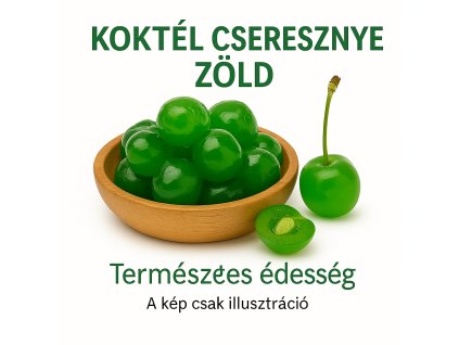 Koktélcseresznye /Kandírozott Zöld Koktélcseresznye