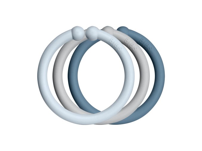Bejbis_BIBS LOOPS KROUZKY BabyBlue Cloud Petrol