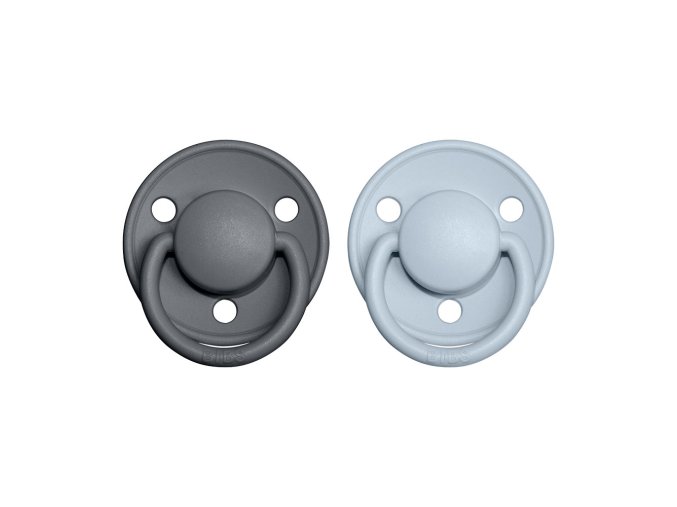 Bejbis_BIBS De Lux dudliky ze silikonu 2ks Iron+BabyBlue