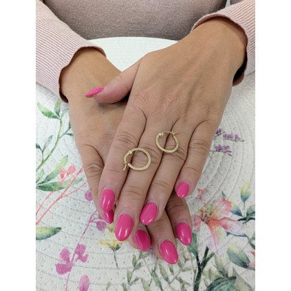 Zlaté náušnice kroužky s řeckým vzorem (Ryzost 14kt (585/1000), Váha 1,00 g)