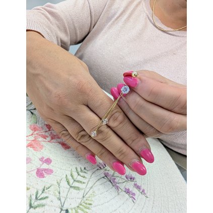 Zlatý piercing se zirkony (Ryzost 14kt (585/1000), Váha 2,11)