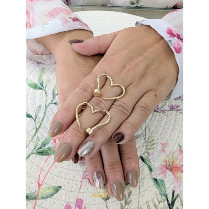 Zlaté srdcové náušnice