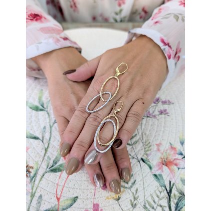 Zlaté náušnice kruh v kruhu (Ryzost 14kt (585/1000), Váha 3,00gr)