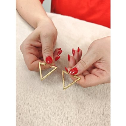 Zlaté náušnice Triangl 4,25 g