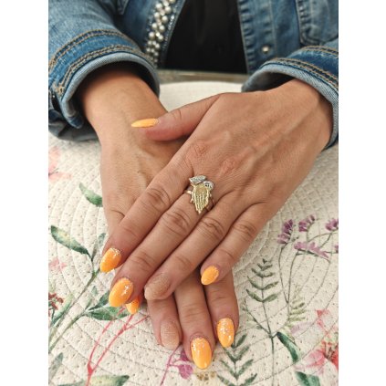 Zlatý prsten Modlitba malá - svatý prsten (Ryzost 14kt (585/1000), Velikost prstenu 62, Váha 3,06 g)