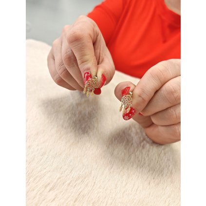 Dámské zlaté náušnice Lapač snů (Ryzost 14kt (585/1000), Váha 2,00 g)