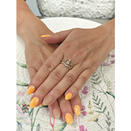 Dámský zlatý prsten korunka (Ryzost 14kt (585/1000), Velikost prstenu 59, Váha 2,77 g)