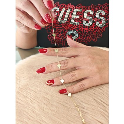 Zlatý náramek se srdíčky 1,60 g