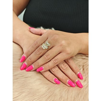 Dámský zlatý prsten Medvídek malý (Ryzost 14kt (585/1000), Velikost prstenu 54, Váha 4,00 g)