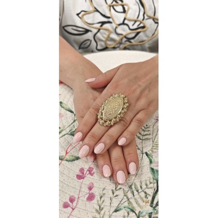 Zlatý prsten masiv 5x3cm 6.06gr (Ryzost 14kt (585/1000), Velikost prstenu 57, Váha 6,14 g)