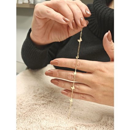 Zlatý náramek s motýlky 1,85gr