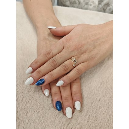 Zlatý dámský prsten písmenko N (Ryzost 14kt (585/1000), Velikost prstenu 55, Váha 1,23 g)