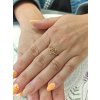Zlatý dámský prsten Love (Ryzost 14kt (585/1000), Velikost prstenu 58, Váha 1,60 g)