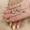Zlaté dámské náušnice Love s kamínky (Ryzost 14kt (585/1000), Váha 4,70 g)