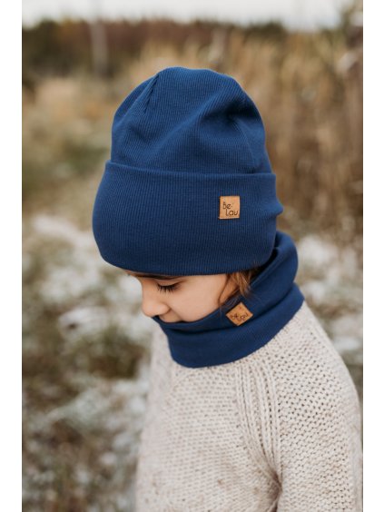 ŽEBRO ČEPICE  lem / jeans modrá