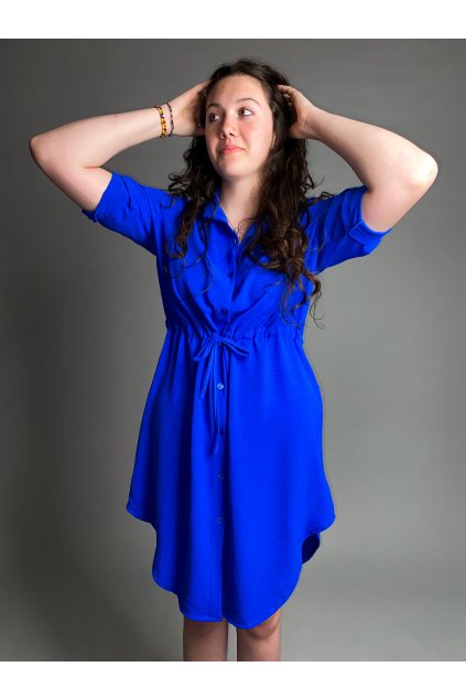 Košilová tunika - šaty modré